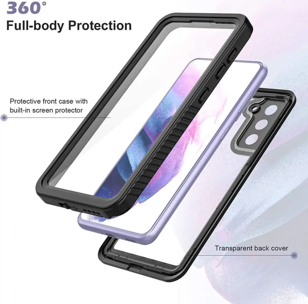 Selected SBG Outdoor Case Waterdicht voor Samsung Galaxy S21 - IP68 - Zwart/Transparant