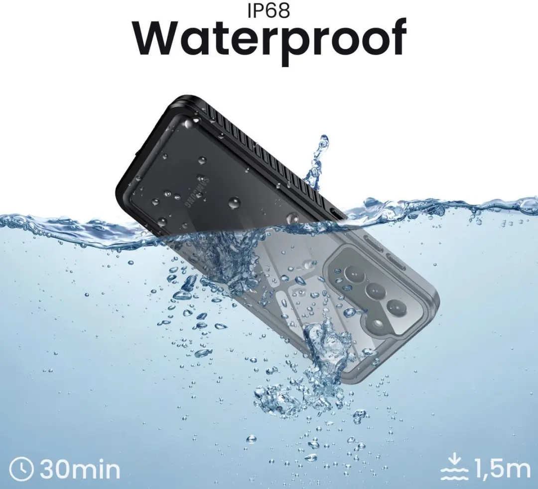 Selected SBG Outdoor Case Waterdicht voor Samsung Galaxy S21 - IP68 - Zwart/Transparant