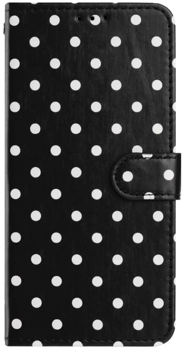 Selected Hoesje Samsung Galaxy S25 FE Polka Dot Wallet Book - 3 Pasjes - Zwart - afbeelding 6 van 6