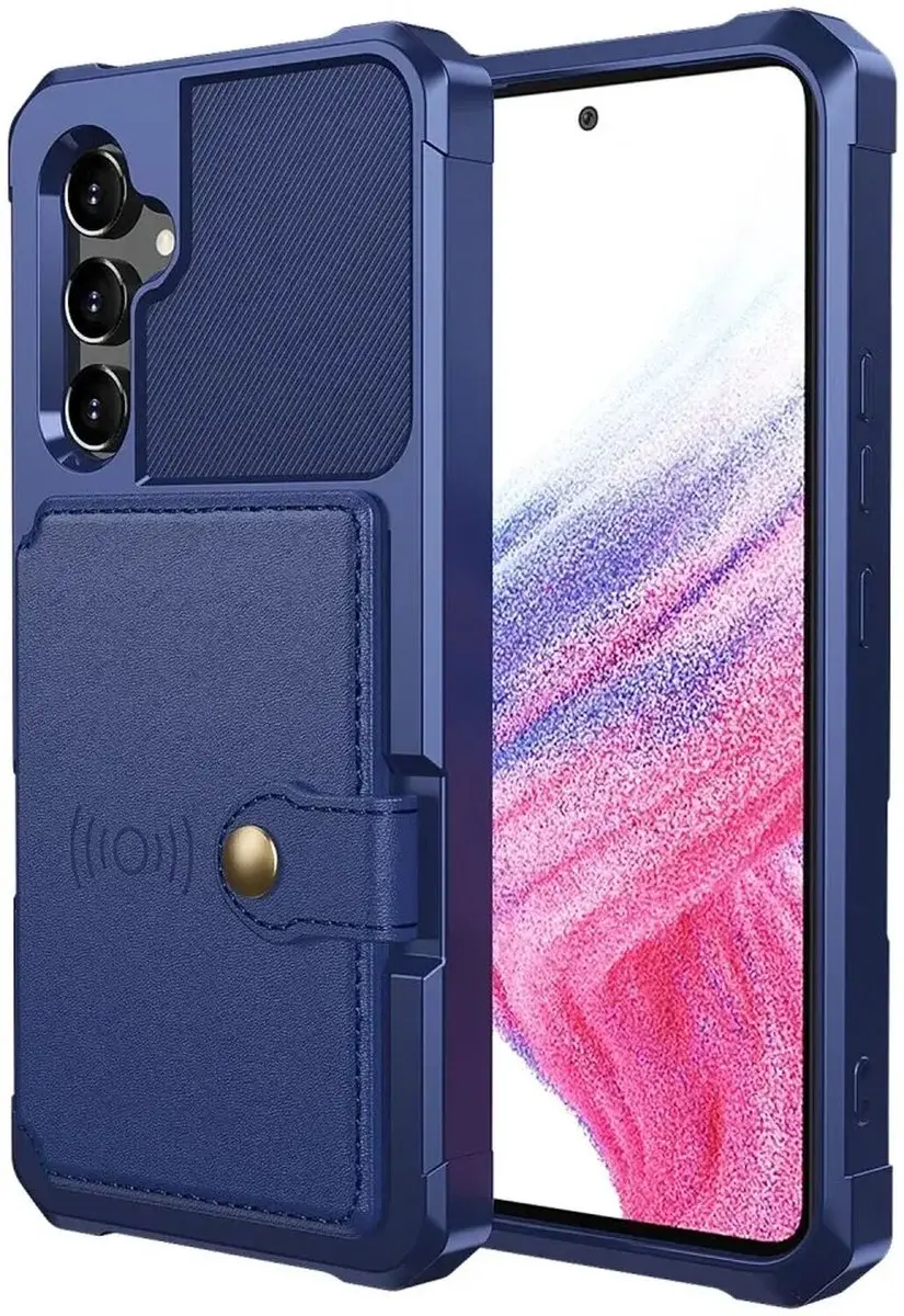 Selected Portemonnee Hoesje Samsung Galaxy A34 - 4 Pasjes - Donkerblauw
