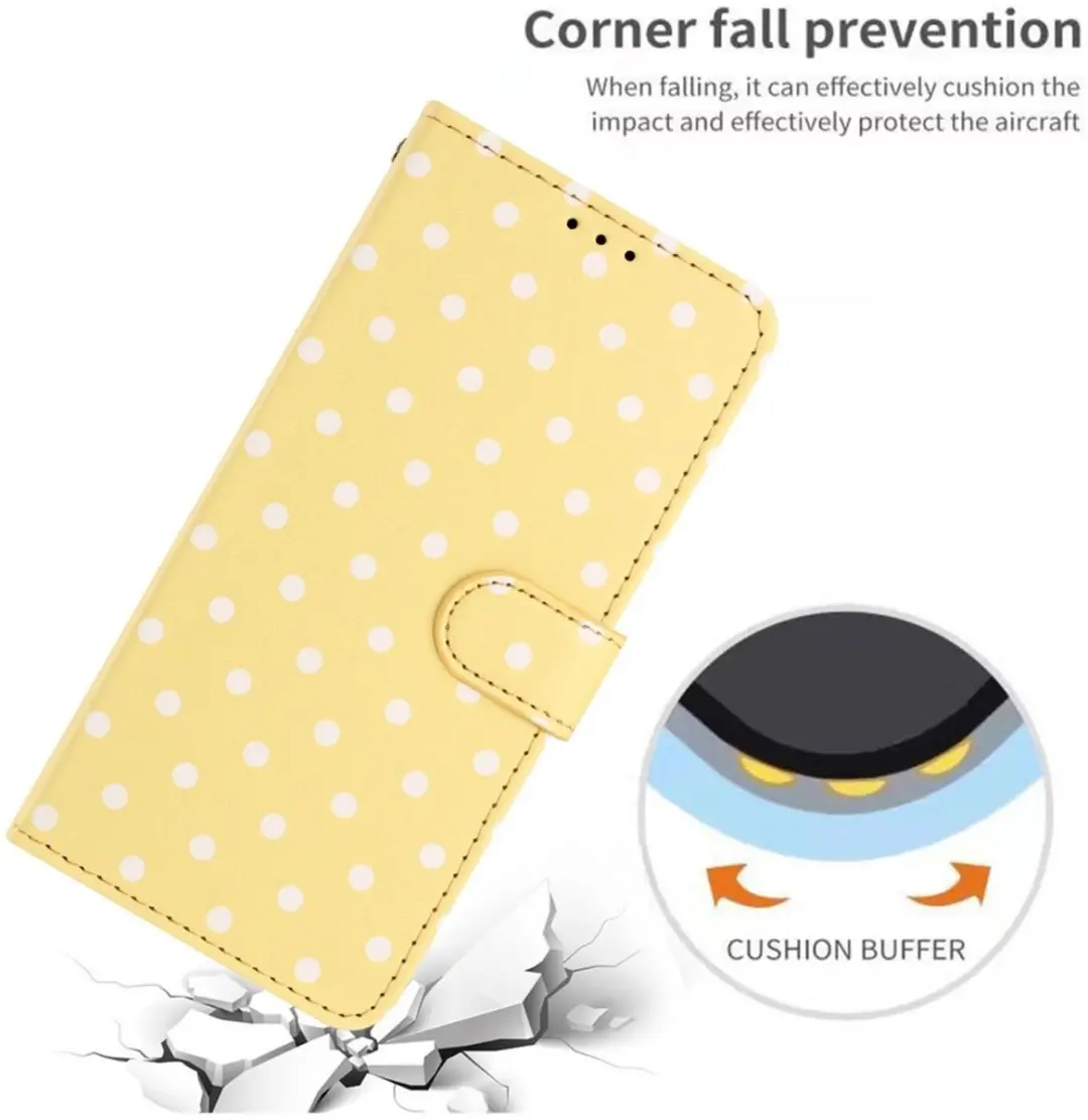 Selected Hoesje Samsung Galaxy A17/A26 Polka Dot Wallet - Geel