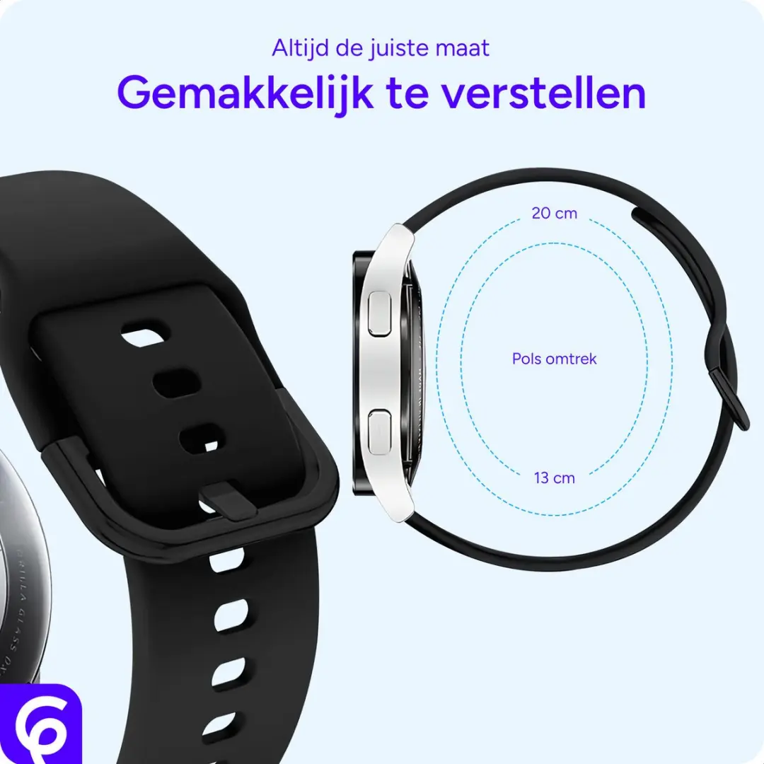 Selected SBG Universeel 22mm Horloge Bandje - Siliconen - Zwart - afbeelding 6 van 6