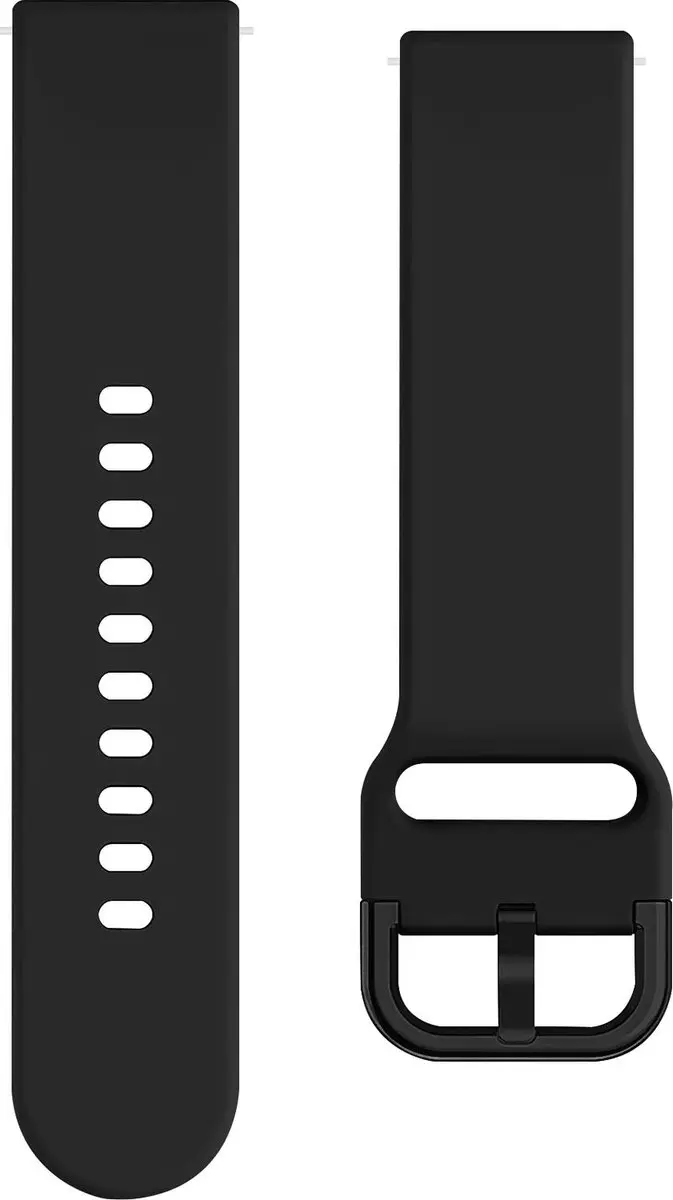 Selected SBG Universeel 22mm Horloge Bandje - Siliconen - Zwart