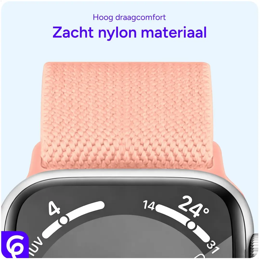 Selected SBG Nylon Horlogebandje Apple Watch - 42/44/45/46/49mm Roze - afbeelding 6 van 6
