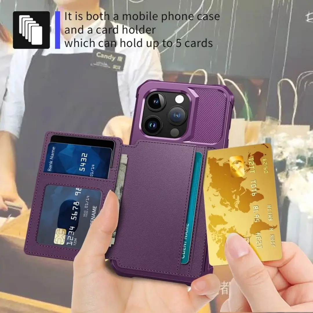 Selected Portemonnee Hoesje iPhone 15 Pro Max - Paars