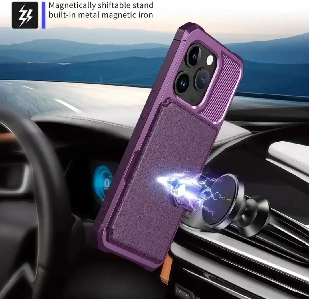 Selected Portemonnee Hoesje iPhone 15 Pro Max - Paars
