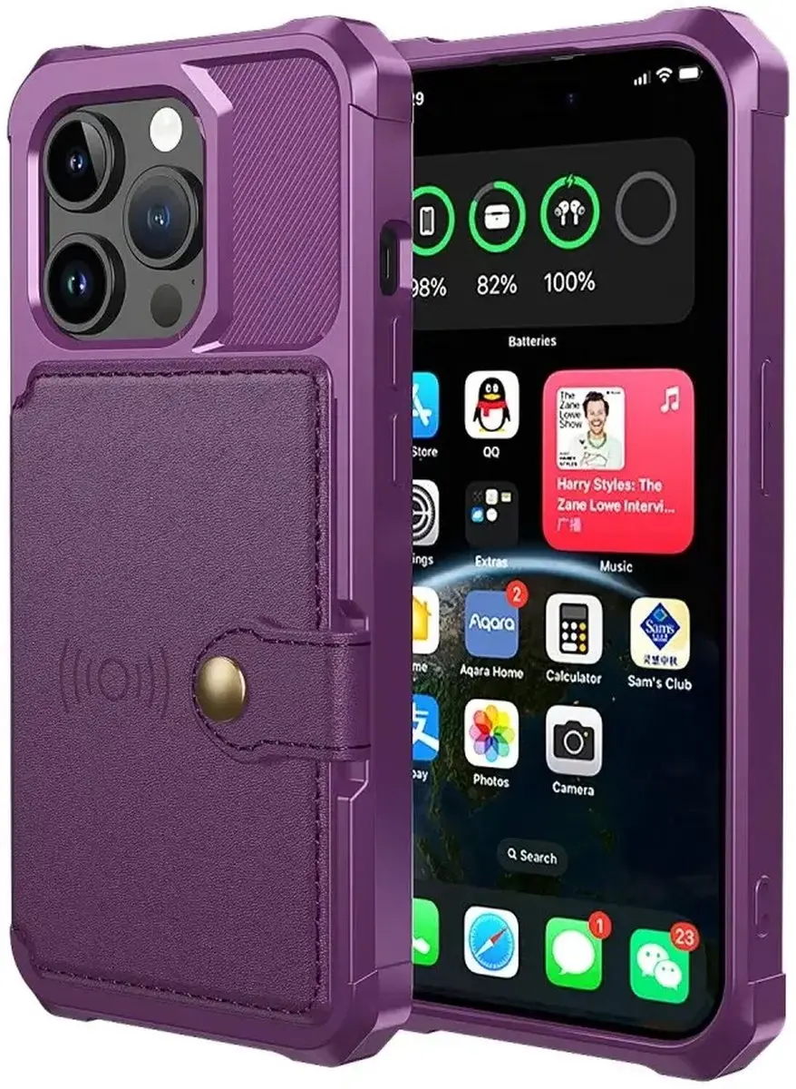 Selected Portemonnee Hoesje iPhone 15 Pro Max - Paars