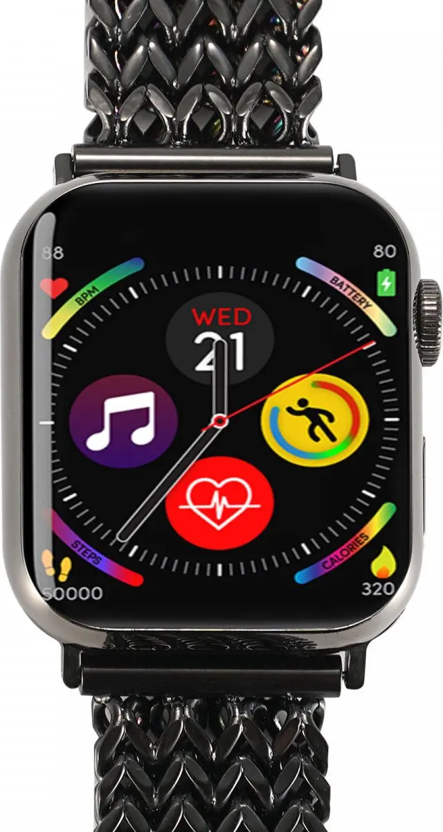 Selected Gevlochten Stalen Bandje Apple Watch - 42/44/45/46/49mm - Zwart