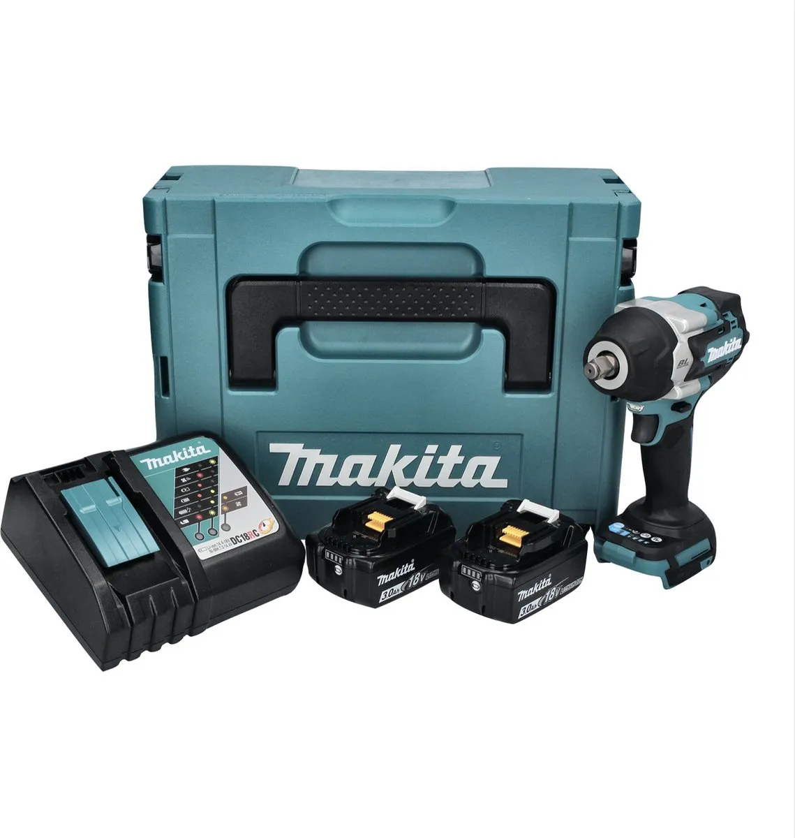 Makita DTW 700 RFJ Slagmoersleutel 18V 700Nm - 2x 3.0Ah + Lader