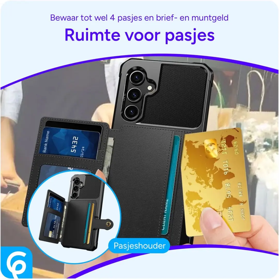 Selected Portemonnee Hoesje Samsung Galaxy S23 FE - 4 Pasjes - Zwart