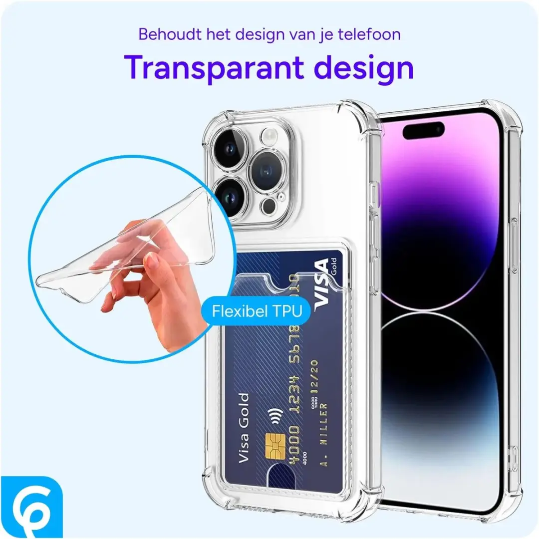 Selected Transparant Hoesje iPhone 15 Pro - Pasjeshouder