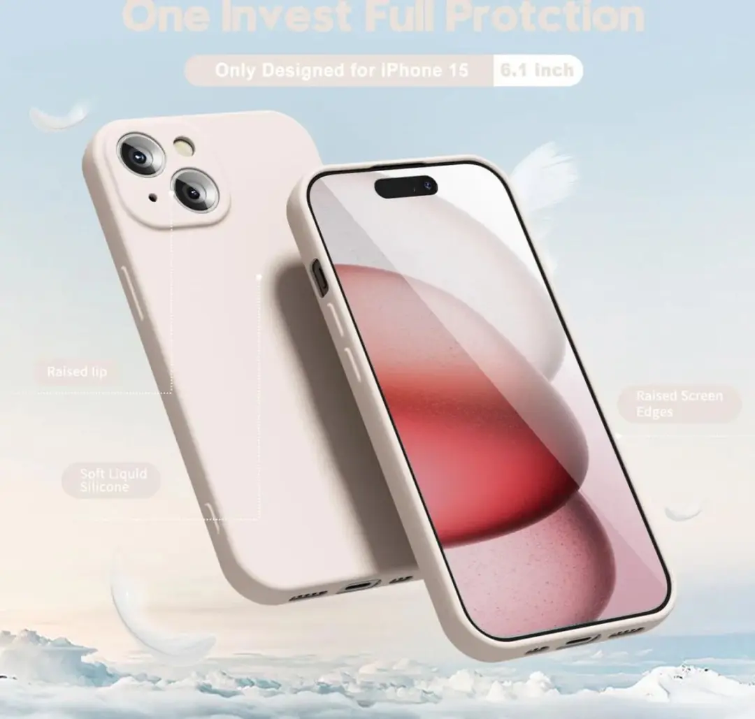 Selected Hoesje iPhone 15 Back Cover - Dun TPU - Beige