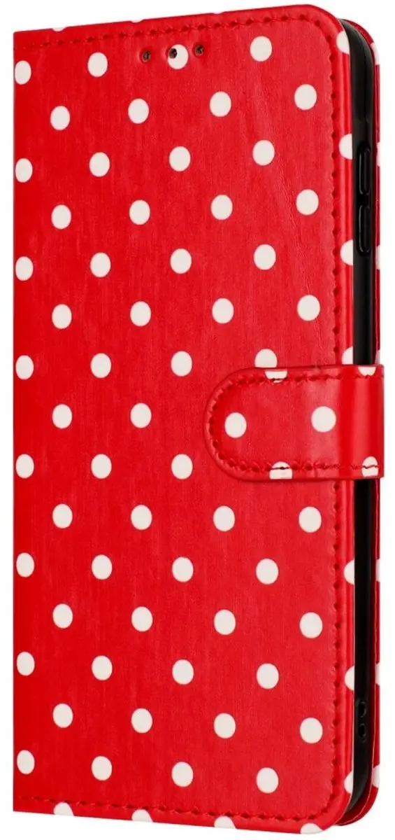 Selected Hoesje Samsung Galaxy A56 Polka Dot Wallet - 3 Pasjes - Rood