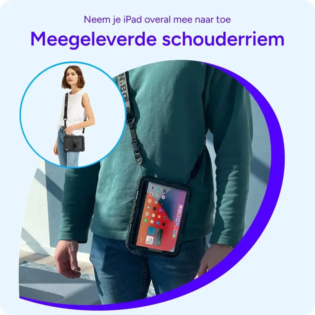 Selected by GSMpunt Hoes met Screenprotector iPad 11 (2025) - Zwart