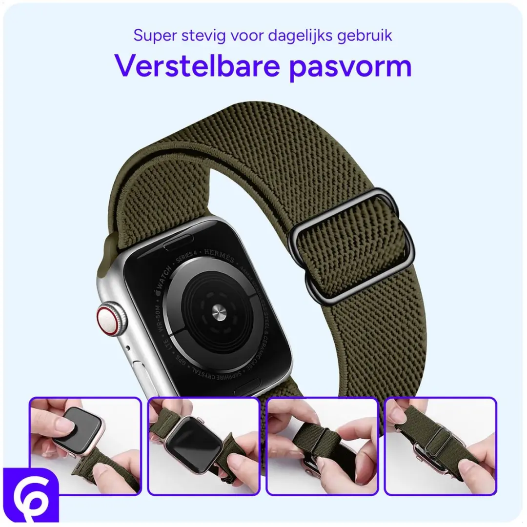 Selected SBG Nylon Sportbandjes Apple Watch - 6 Stuks - One Size - Donker