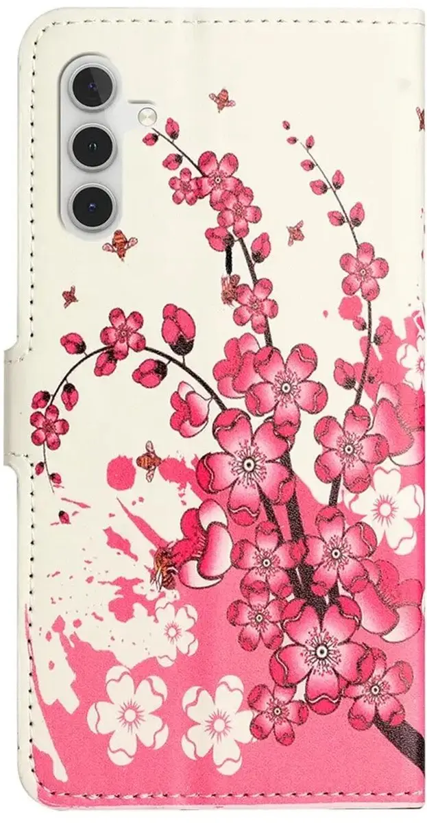 Selected Hoesje Samsung Galaxy A37 Book Case - Roze Bloemen Print