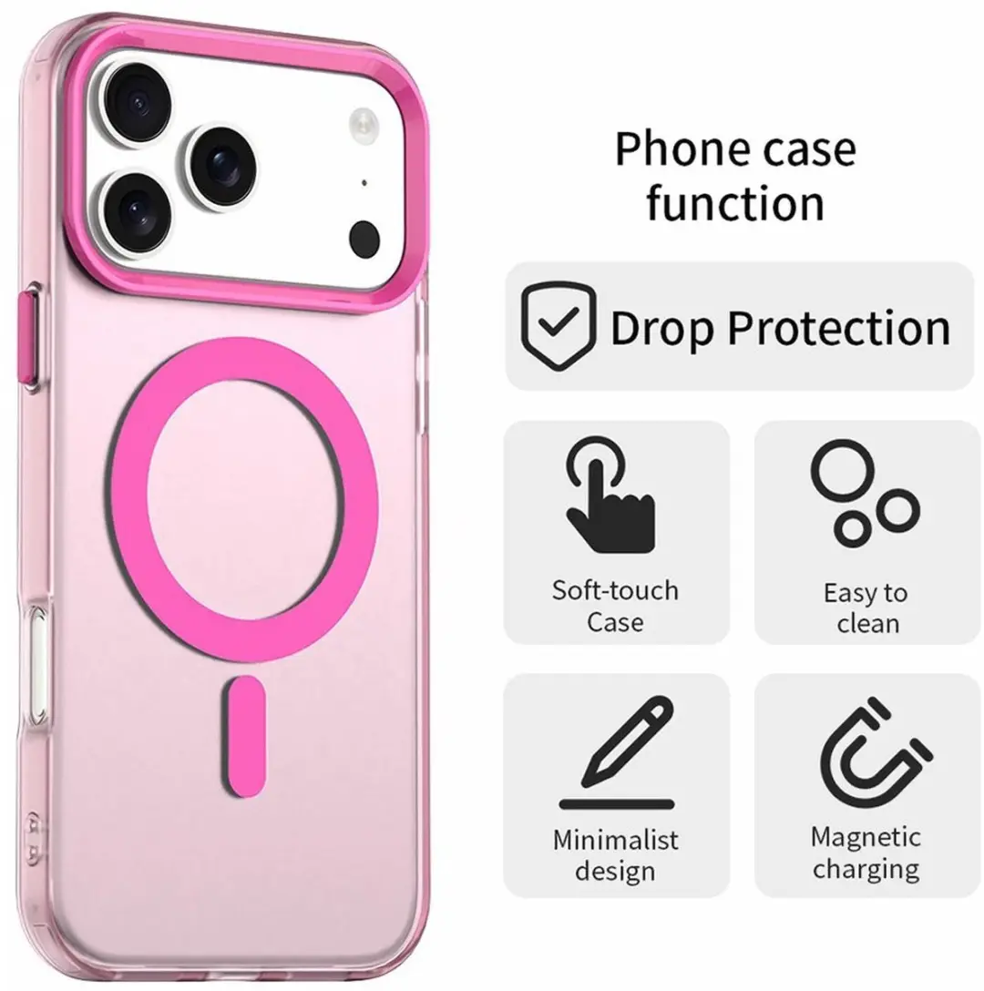 Selected MagSafe Backcover iPhone 17 Pro - Roze & Transparant - afbeelding 6 van 6