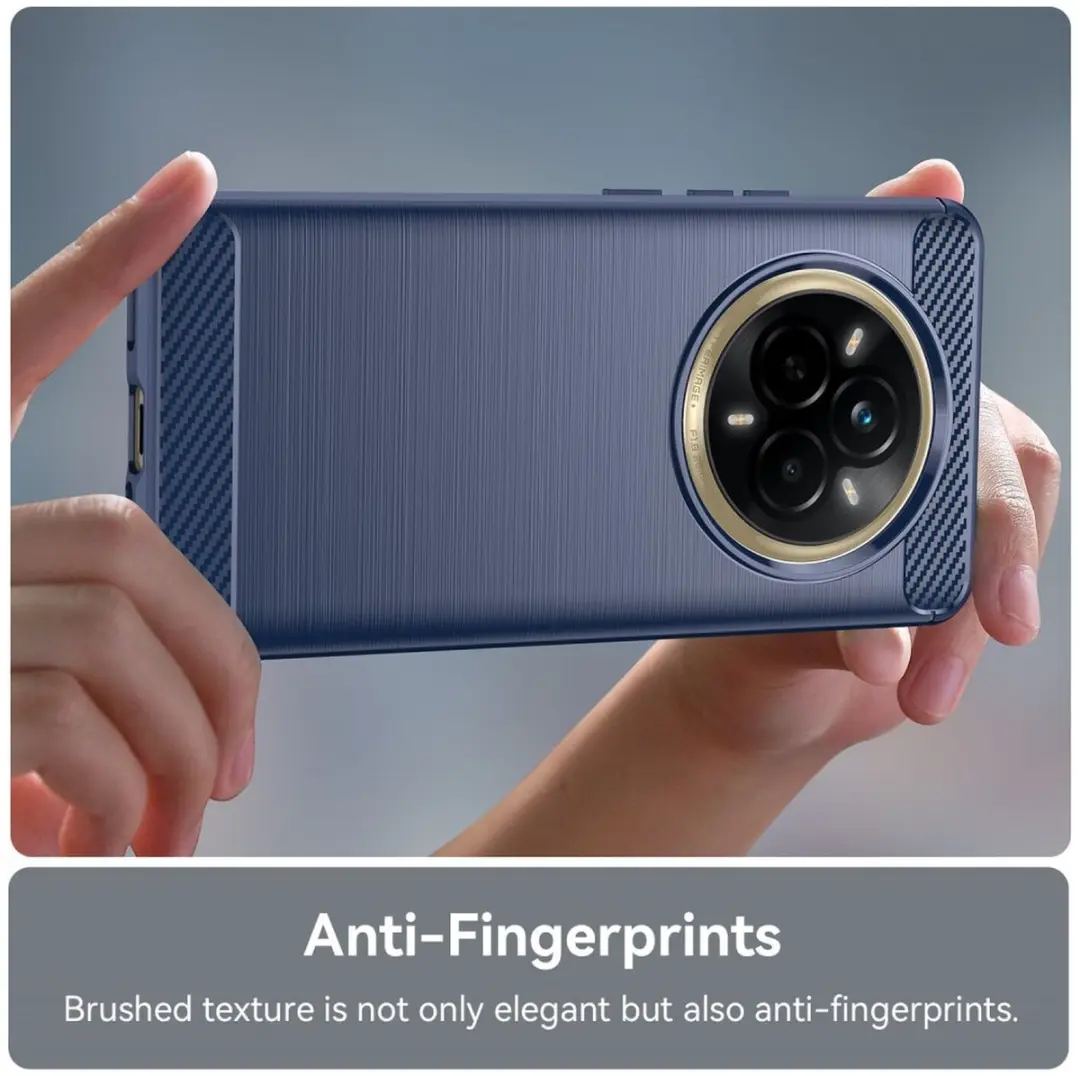 Selected Geborsteld TPU Hoesje Realme 14 Pro - Blauw