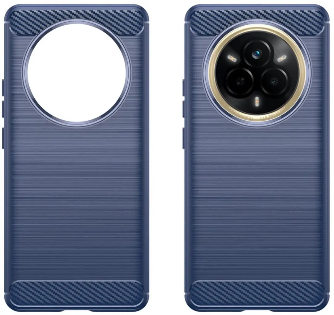 Selected Geborsteld TPU Hoesje Realme 14 Pro - Blauw