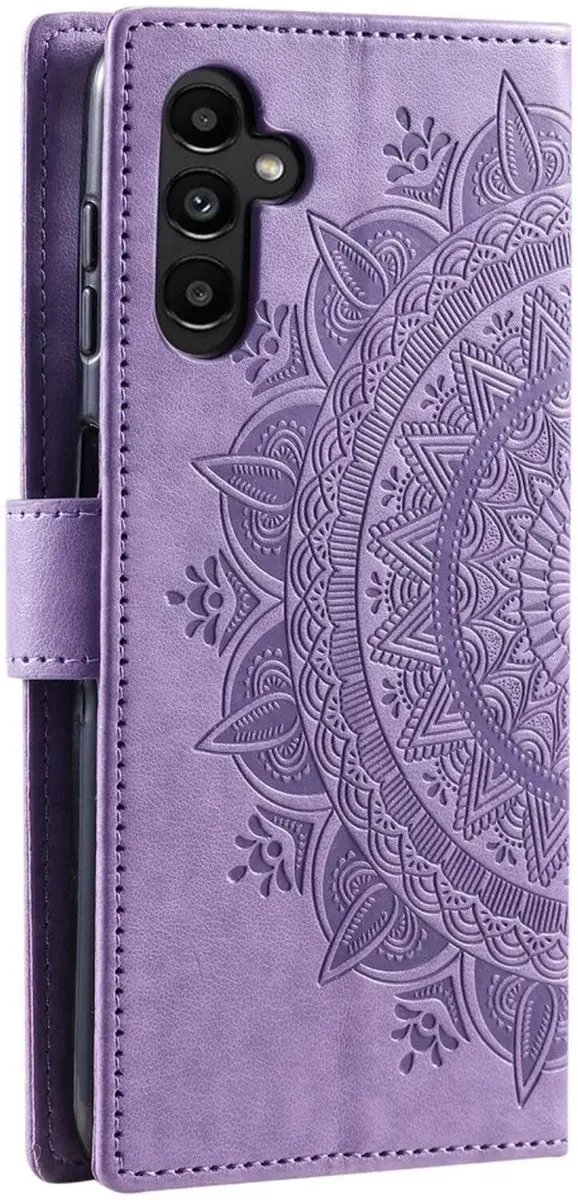 Selected Hoesje Mandala Book Case Samsung Galaxy A55 - Paars - 3 Pasjes