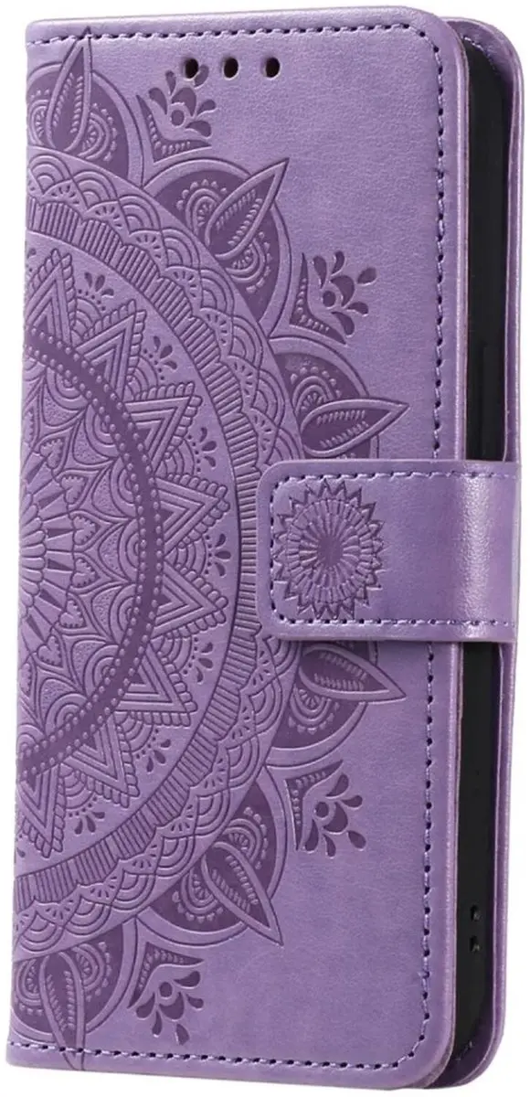 Selected Hoesje Mandala Book Case Samsung Galaxy A55 - Paars - 3 Pasjes