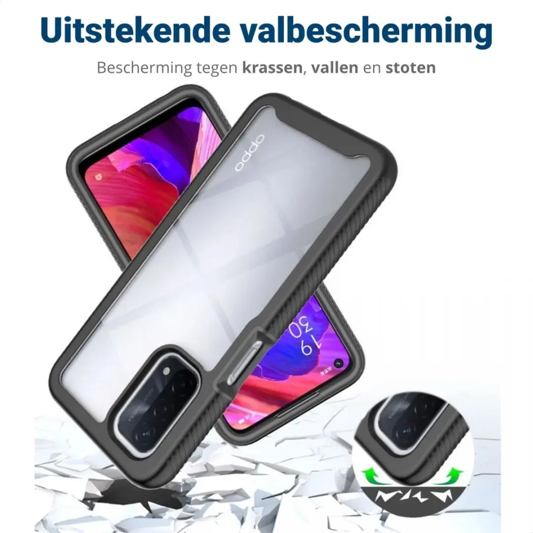 Oppo A54/A74 5G Hoesje - Full Protect - Zwart