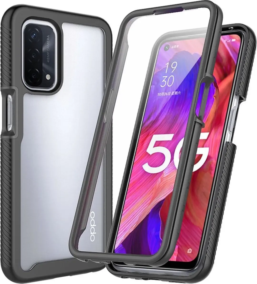 Oppo A54/A74 5G Hoesje - Full Protect - Zwart