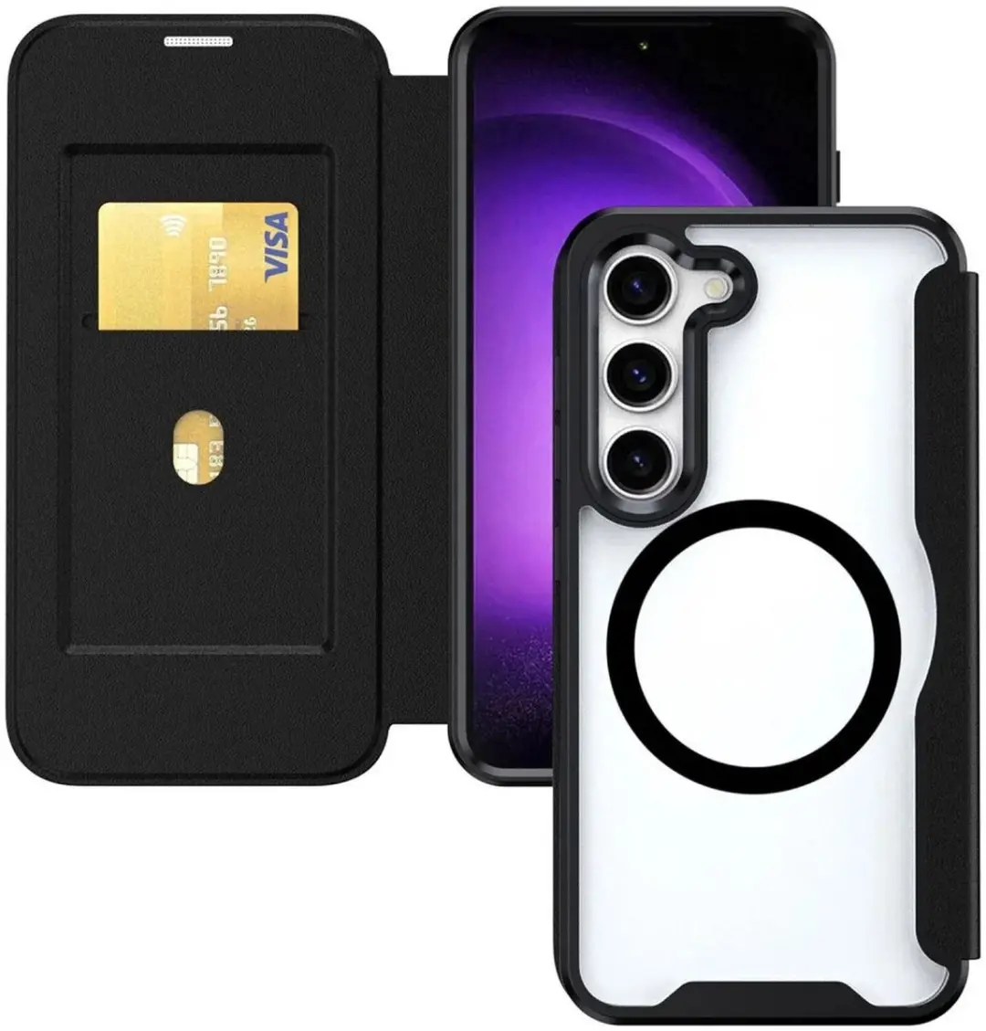 Selected Portemonnee Hoesje Samsung Galaxy S24 Plus - MagSafe - Zwart