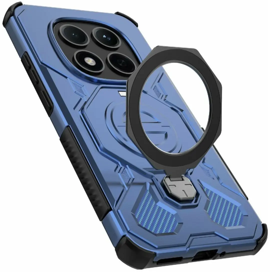 Selected Hoesje Xiaomi Redmi Note 15 Pro 5G MagSafe Blauw - 360° Draaibare Stand
