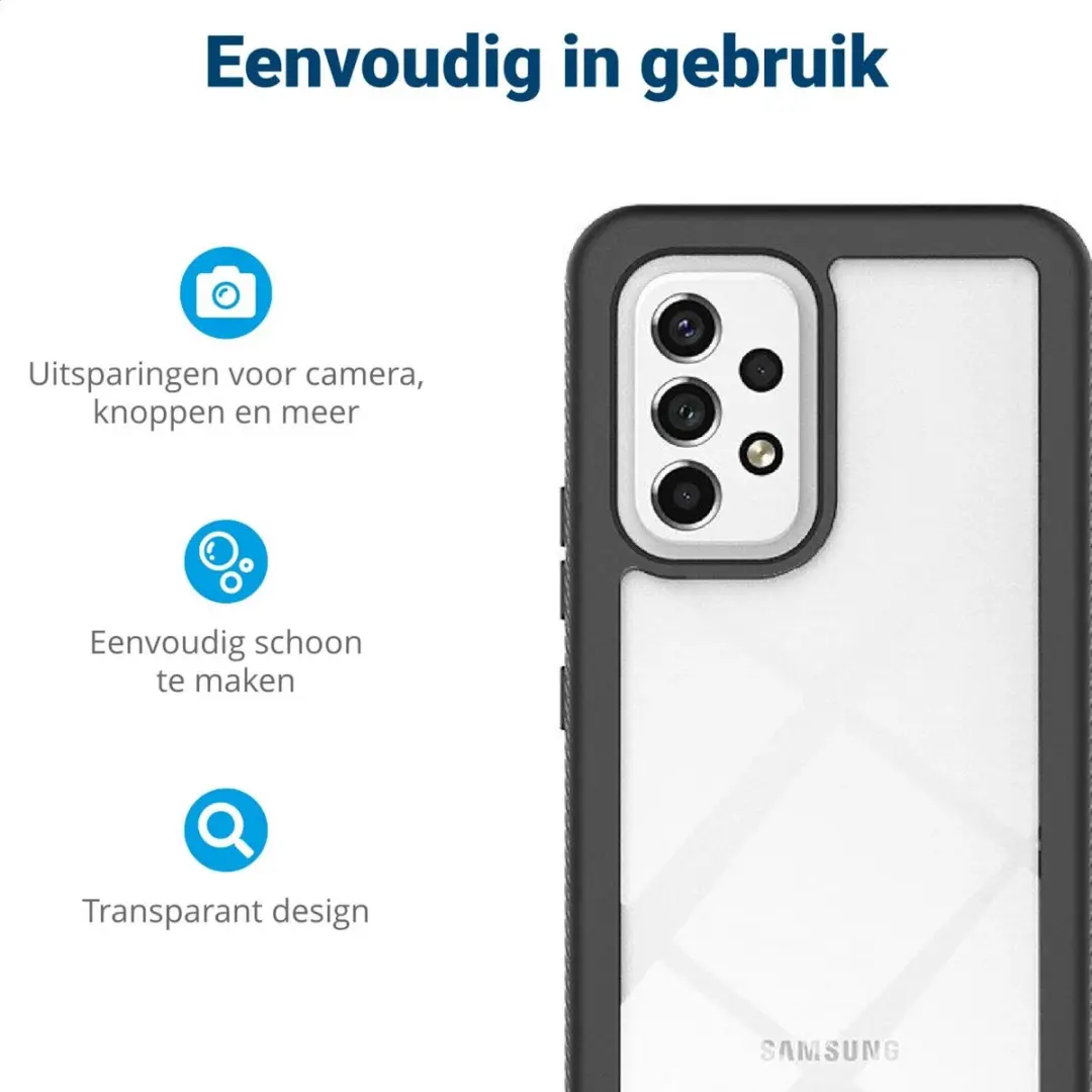 Selected Full Protect 360° Hoesje Samsung Galaxy A53 - Blauw/Transparant - afbeelding 6 van 6