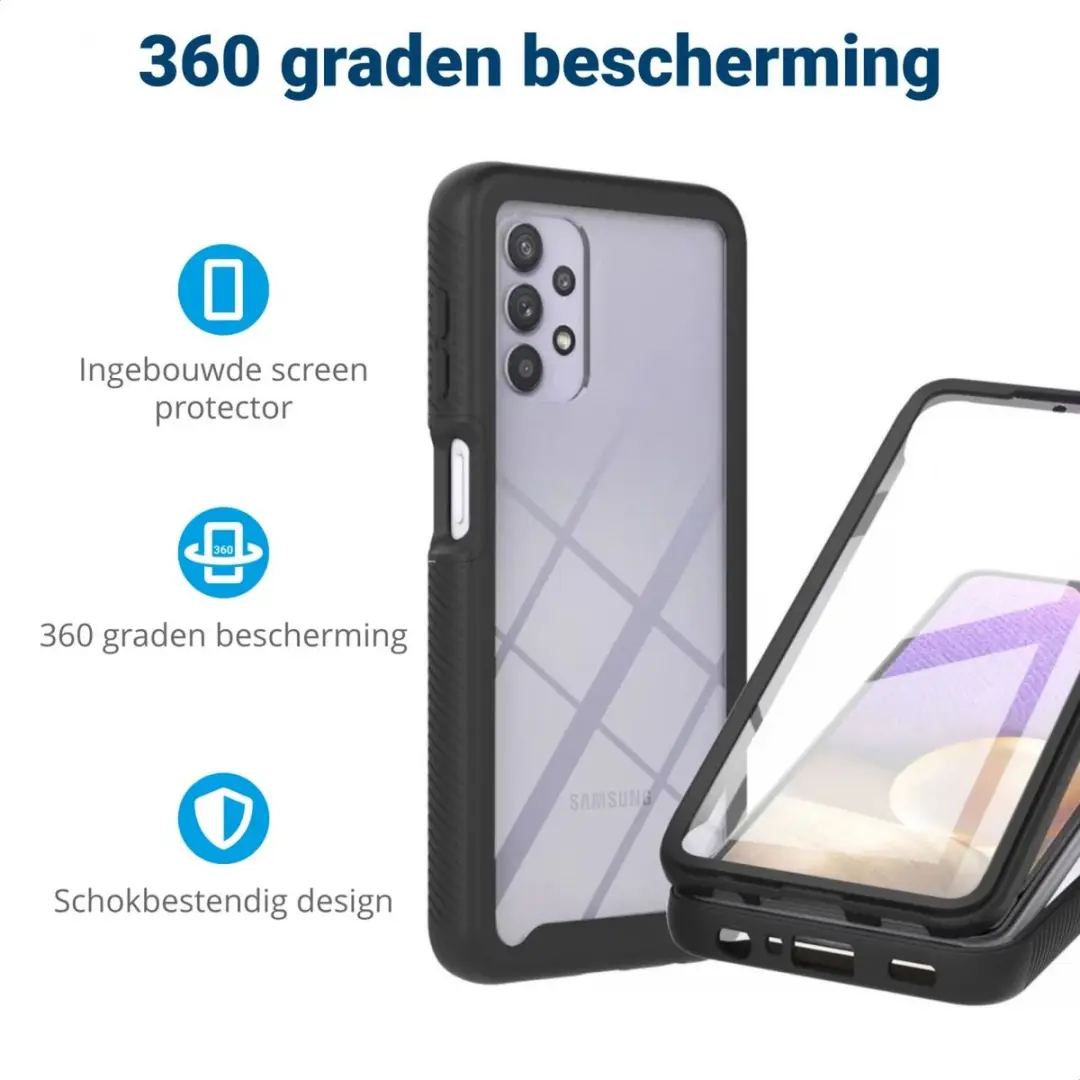 Selected Hoesje Samsung Galaxy A32 5G - Full Protect Zwart
