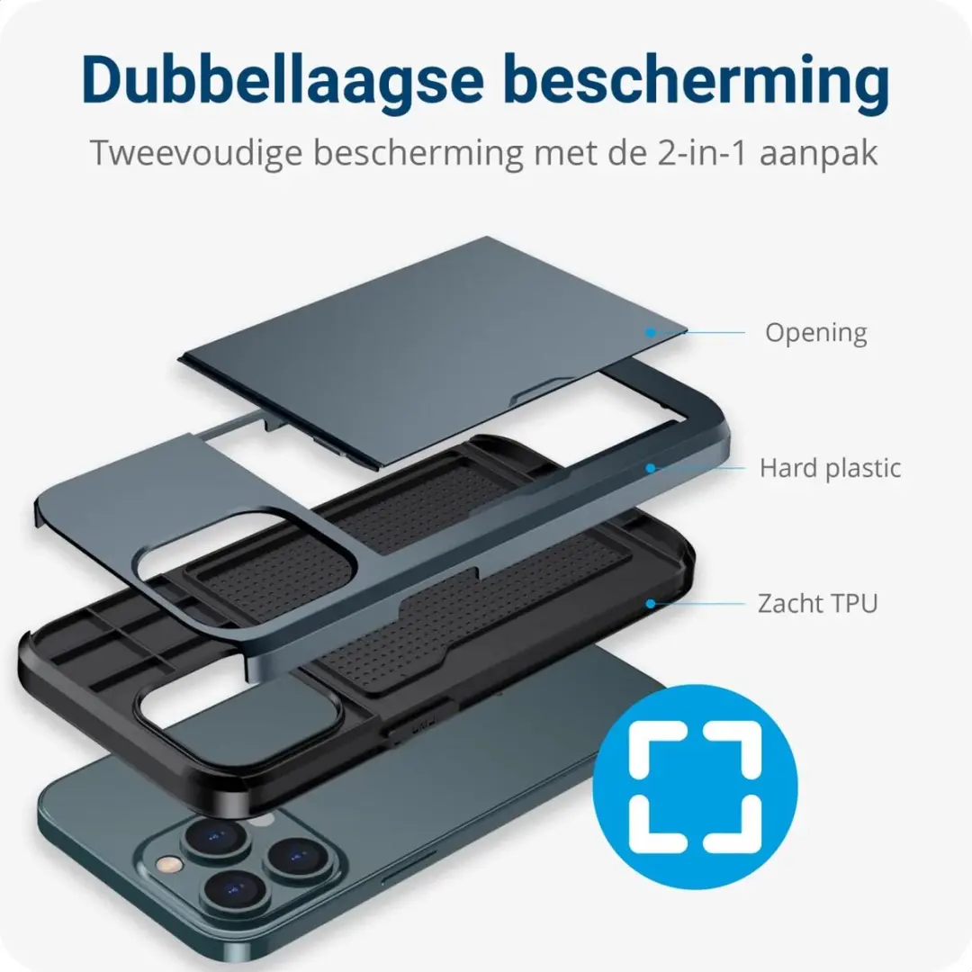 Selected by GSMpunt.nl iPhone 15 Pro Max Hoesje - Blauw - 2 Pasjes - afbeelding 6 van 6