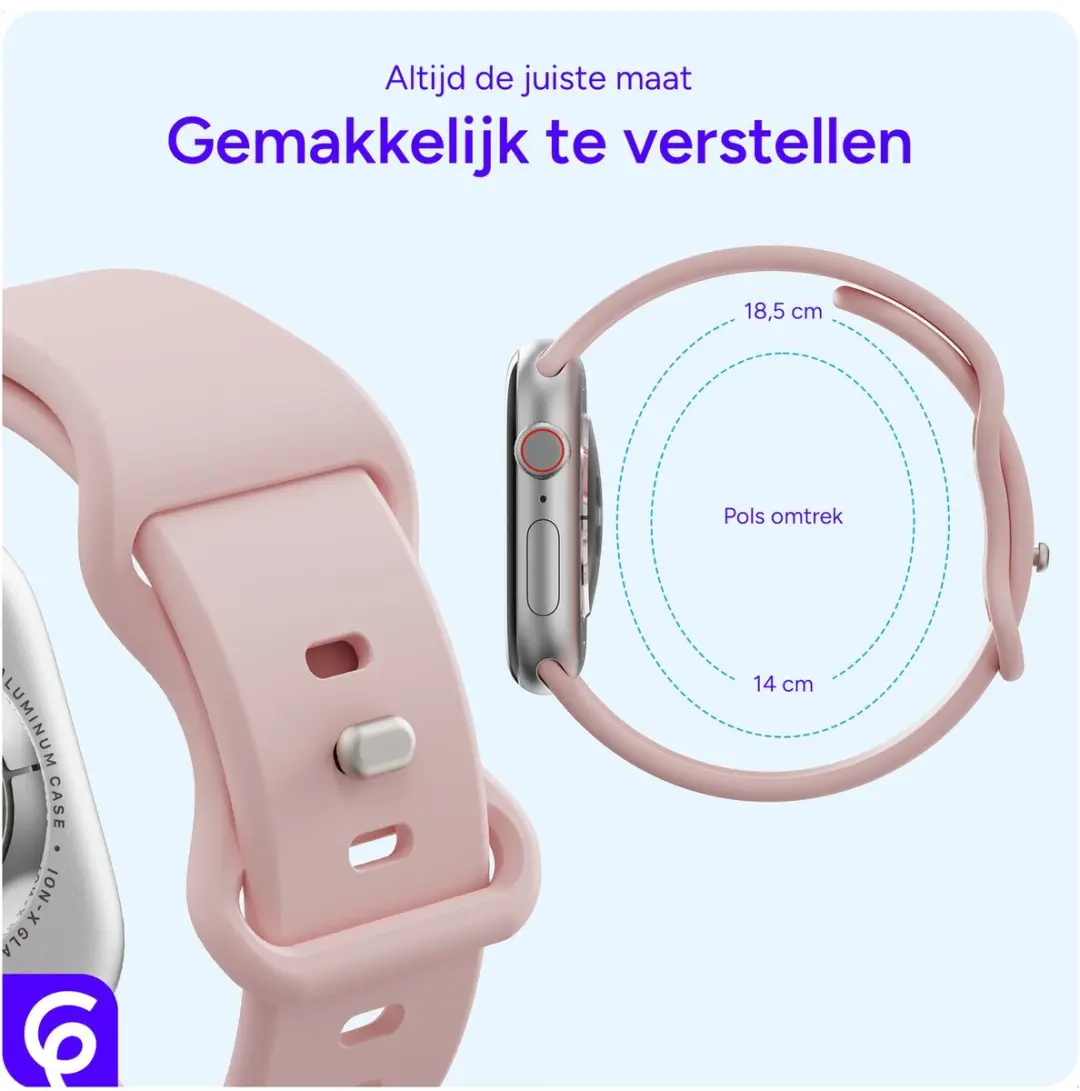Selected SBG Siliconen Horlogeband Apple Watch 11 42mm - Licht Roze