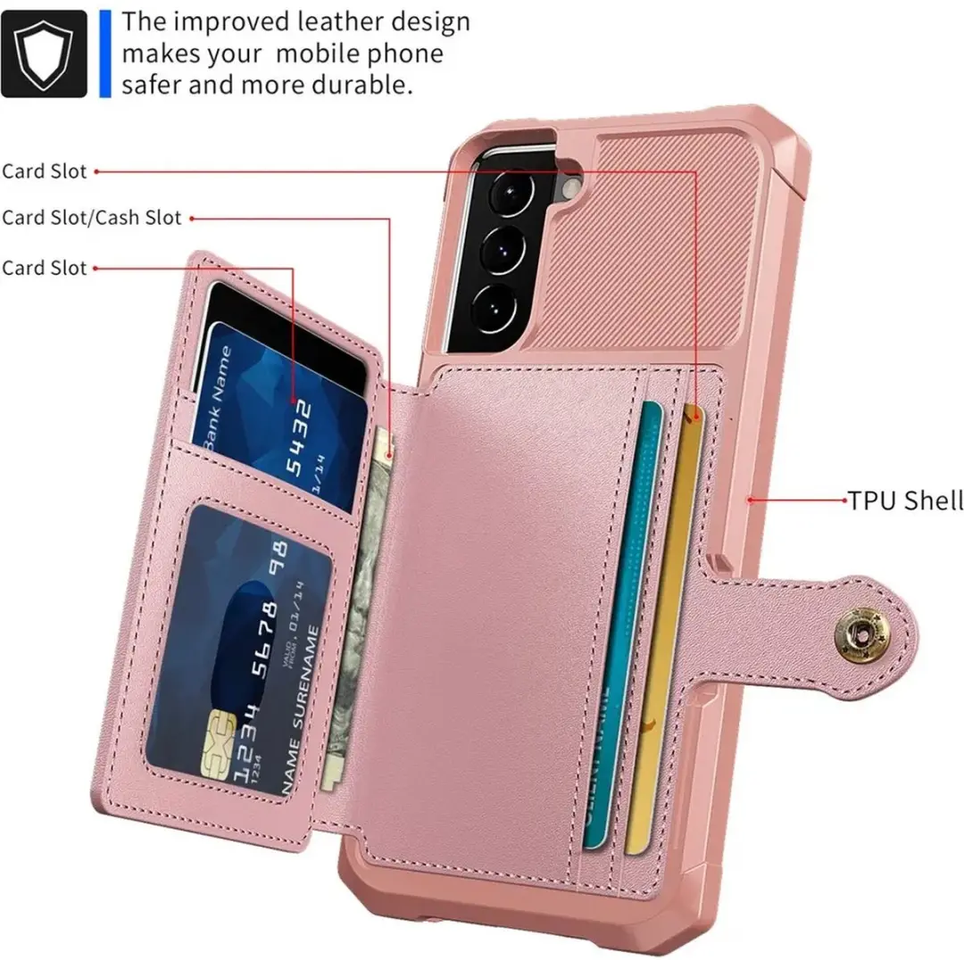 Selected Portemonnee Hoesje Samsung Galaxy S22 - Roze - 4 Pasjes - afbeelding 6 van 6