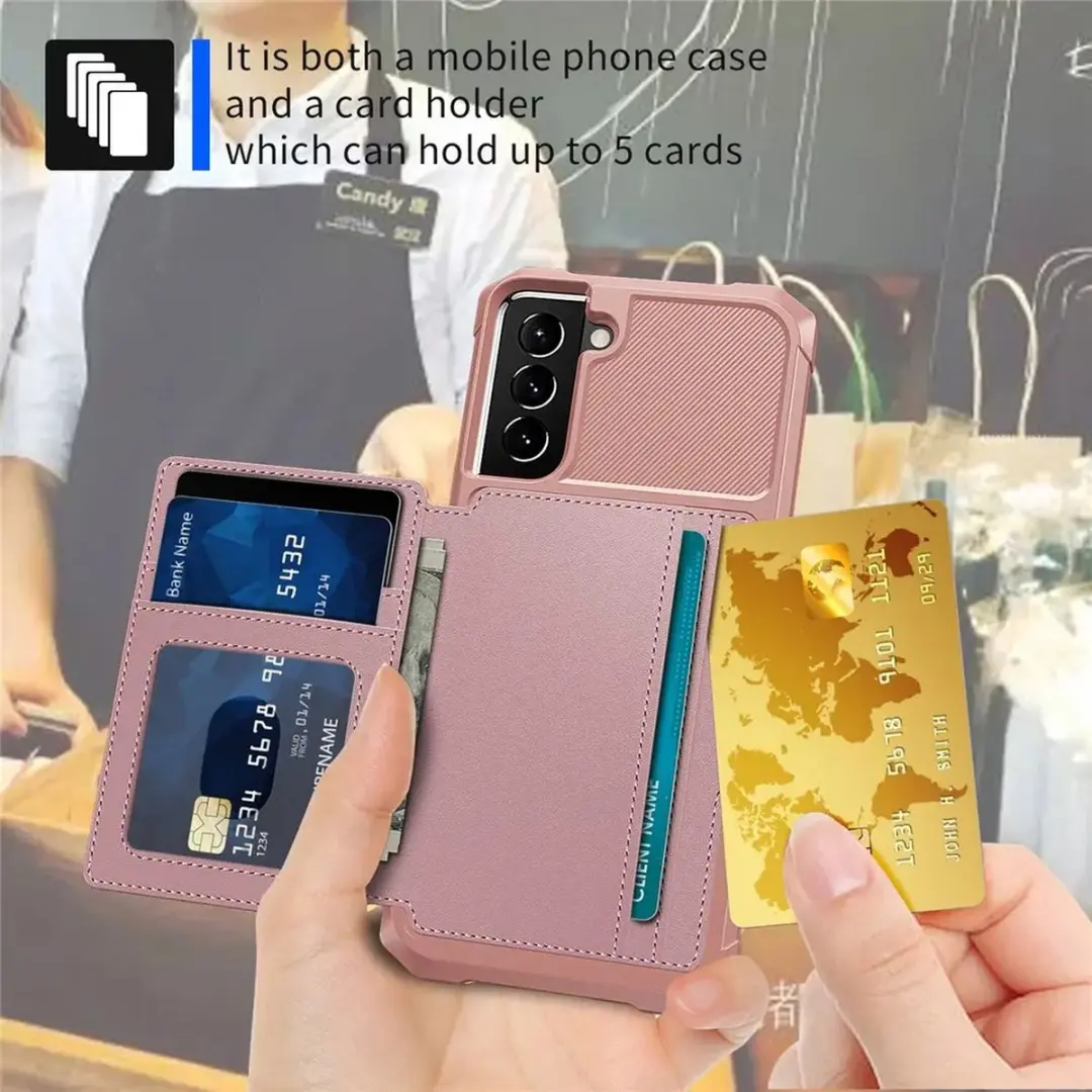 Selected Portemonnee Hoesje Samsung Galaxy S22 - Roze - 4 Pasjes