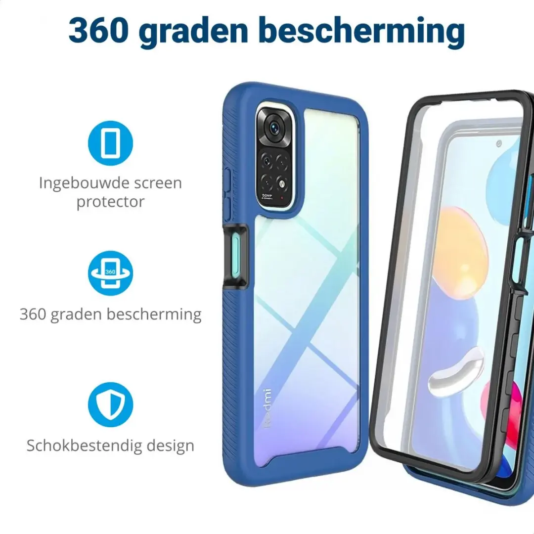 Xiaomi Redmi Note 11/11S Hoesje - Blauw - Full Protect