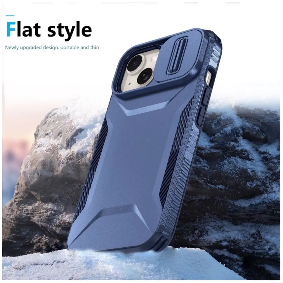 Selected Hoesje iPhone 15 Back Cover Blauw - Camera Slider - afbeelding 6 van 6