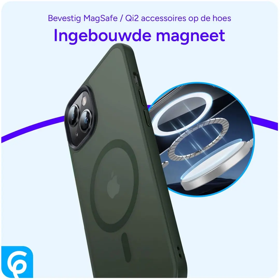 Selected by GSMpunt Apple iPhone 14 Hoesje - Donkergroen - MagSafe