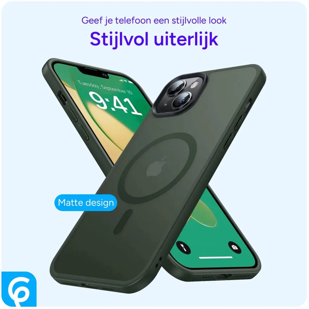 Selected by GSMpunt Apple iPhone 14 Hoesje - Donkergroen - MagSafe