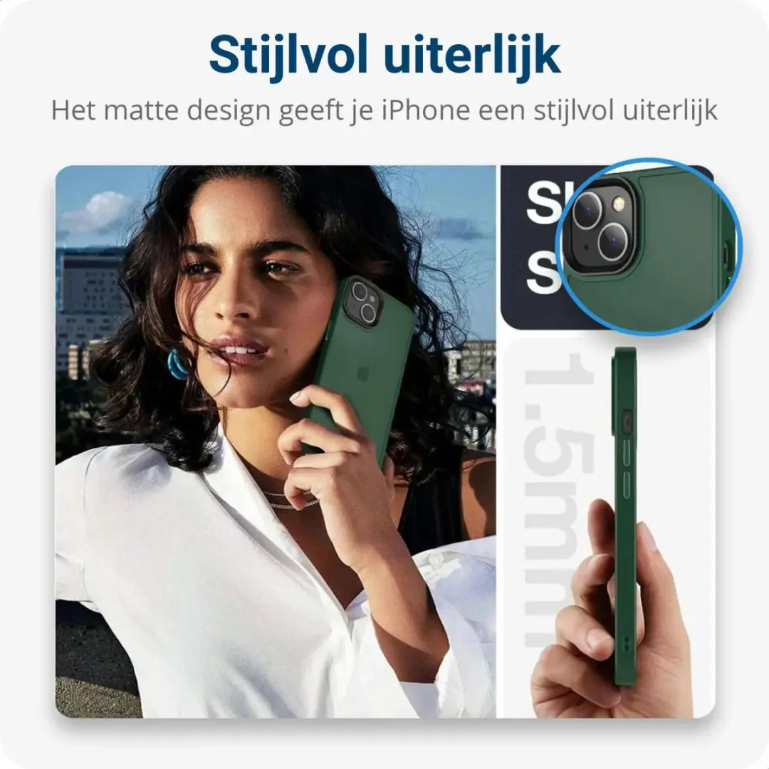 Selected Hoesje iPhone 15 Matte Back Cover - Groen