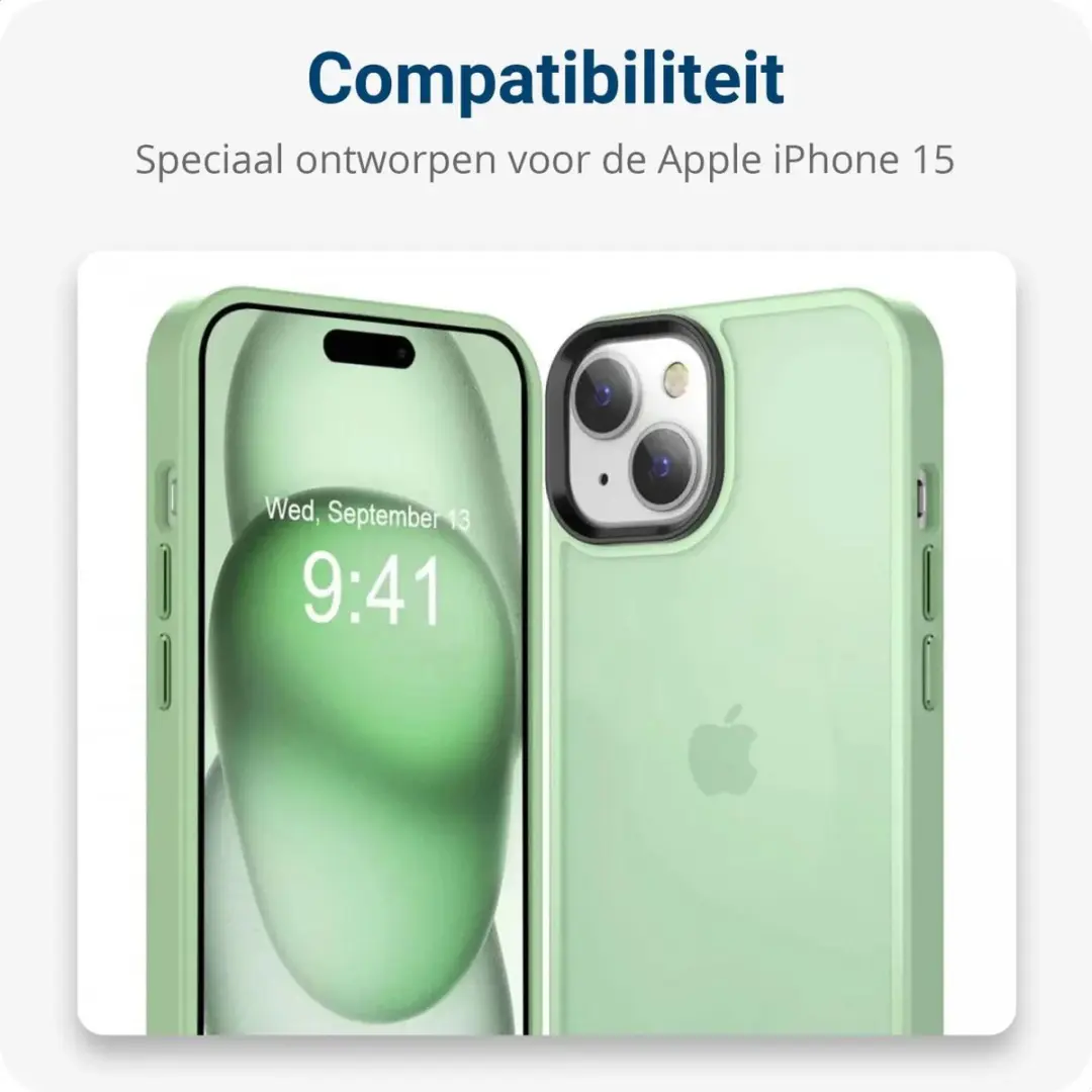 Selected Hoesje iPhone 15 Matte Back Cover - Groen