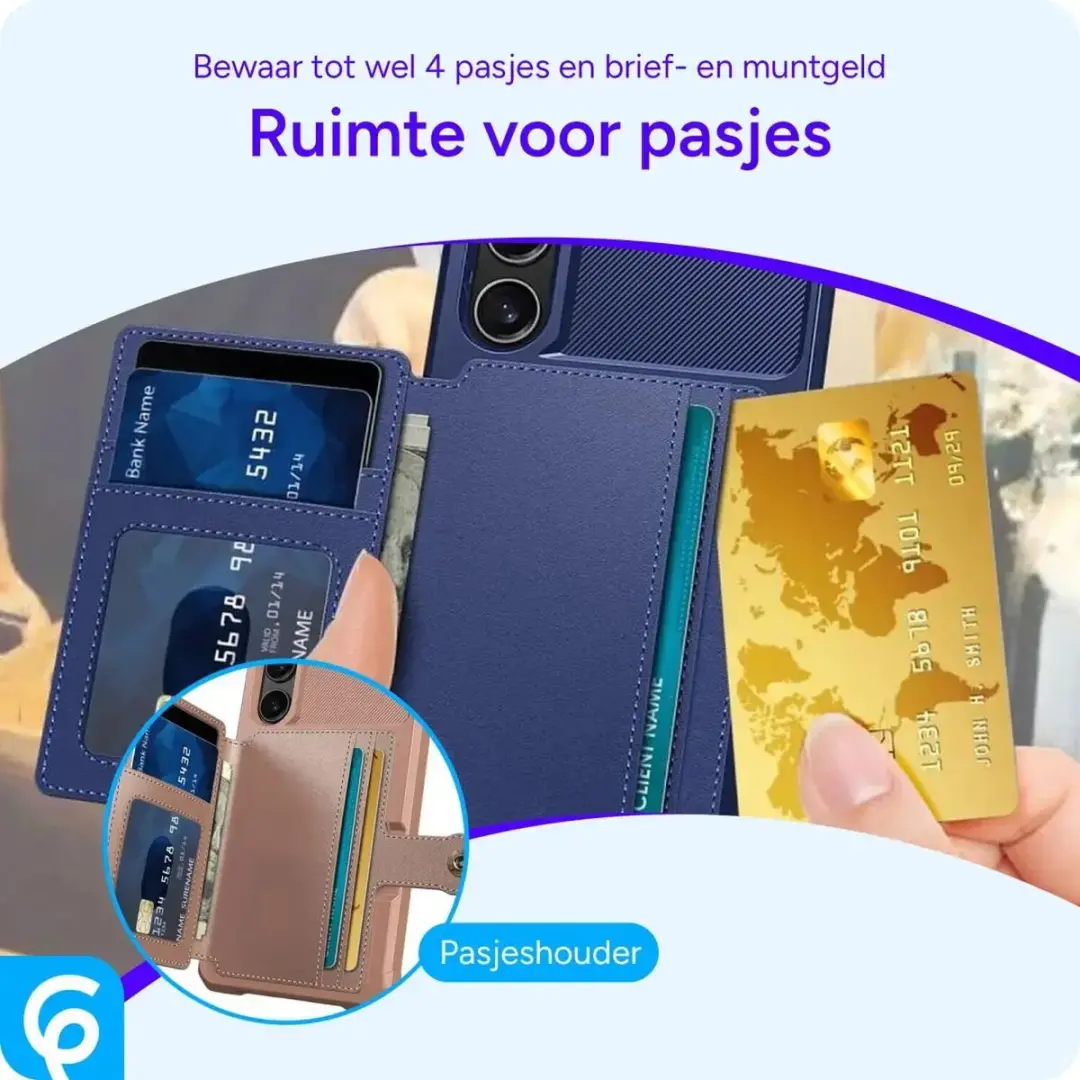 Selected Portemonnee Hoesje Samsung Galaxy S25 Plus - Blauw - 4 Pasjes