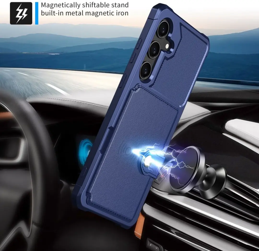 Selected Portemonnee Hoesje Samsung Galaxy S25 FE - 4 Pasjes - Blauw