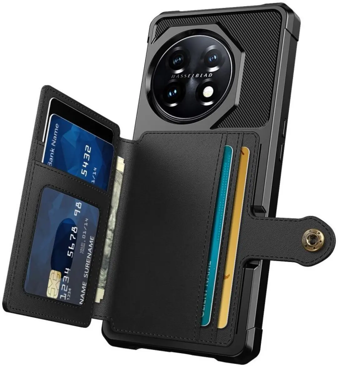 Selected Portemonnee Hoesje OnePlus 11 - 4 Pasjes Zwart