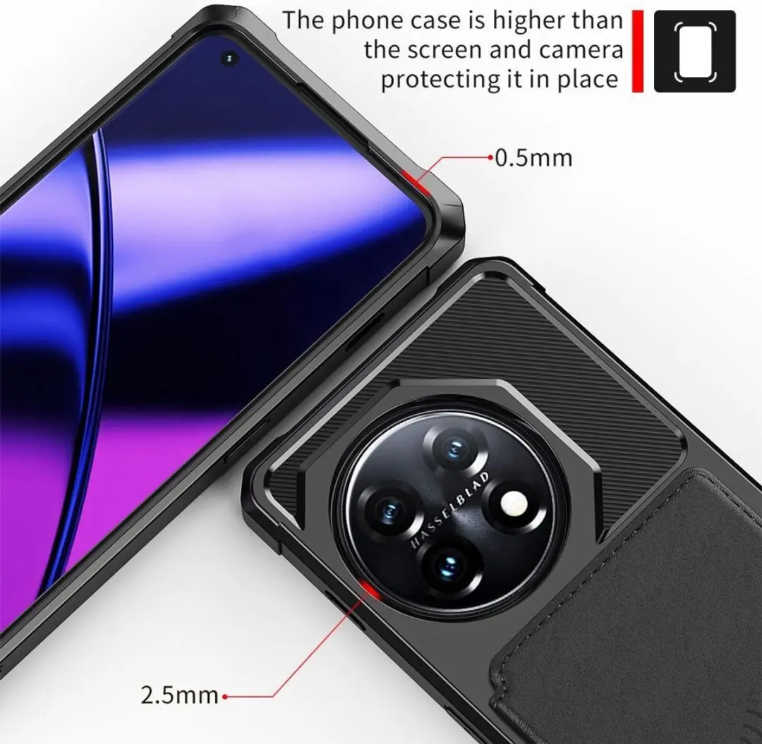 Selected Portemonnee Hoesje OnePlus 11 - 4 Pasjes Zwart - afbeelding 6 van 6