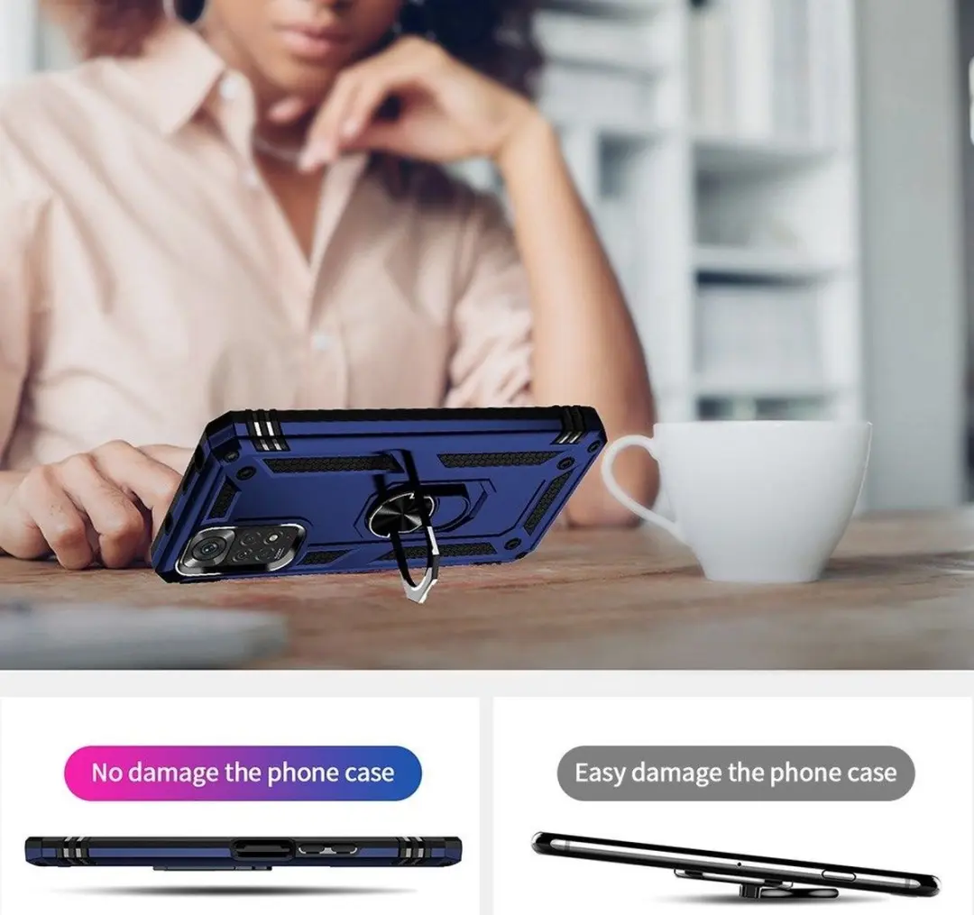 Xiaomi Redmi Note 11 Hoesje Hybride Kickstand - Blauw
