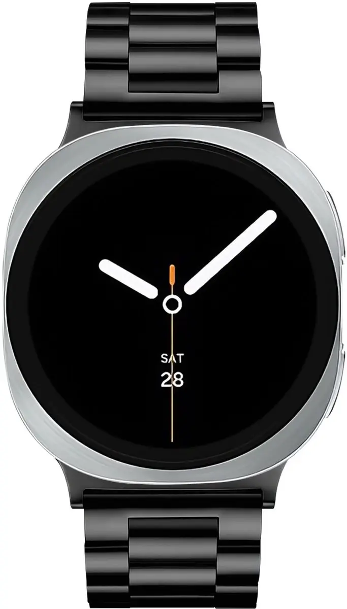 Selected SBG RVS Schakel Bandje Samsung Galaxy Watch 8/9 - Zwart