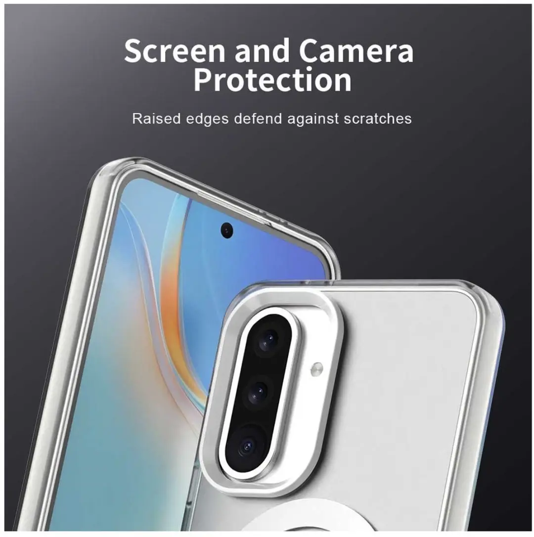 Selected Backcover Hoesje Samsung Galaxy A56/A36 MagSafe - Wit & Transparant