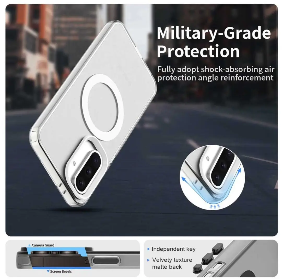 Selected Backcover Hoesje Samsung Galaxy A56/A36 MagSafe - Wit & Transparant