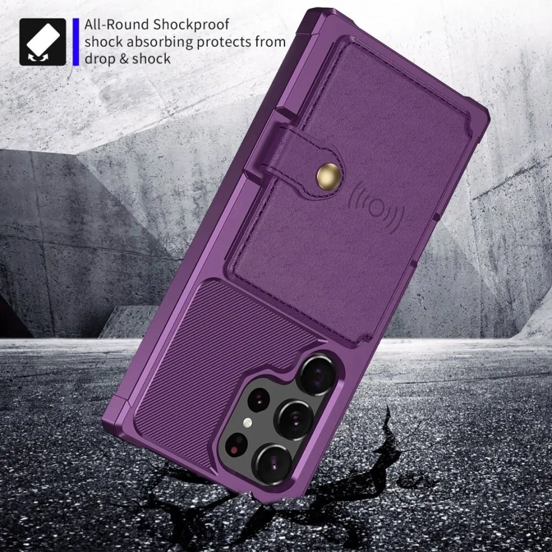 Selected Portemonnee Hoesje Samsung Galaxy S22 Ultra - 4 Pasjes - Paars - afbeelding 5 van 5